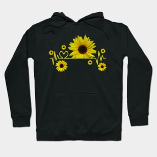 sunflower, heartbeat, heart, bloom, sunflowerfield Hoodie